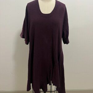 Oh My Gauze Maroon Burgundy Cotton Midi Dress